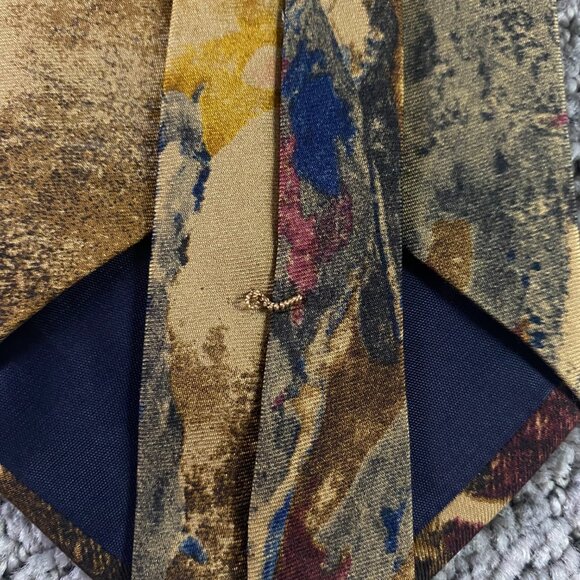 Vintage Polo Ralph Lauren Tie Necktie Silk Equestrian Made in USA Impressionism - Picture 9 of 10